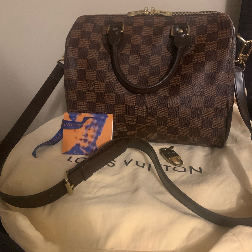 Louis Vuitton Speedy 25 Bandouliere Damier Ebene